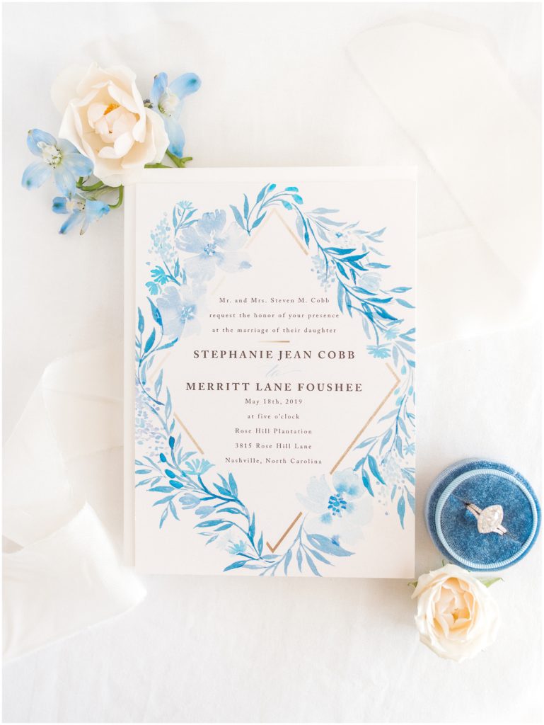 Minted Wedding Invitation Carolina Blue Light Blue Elegant Wedding Invitation
