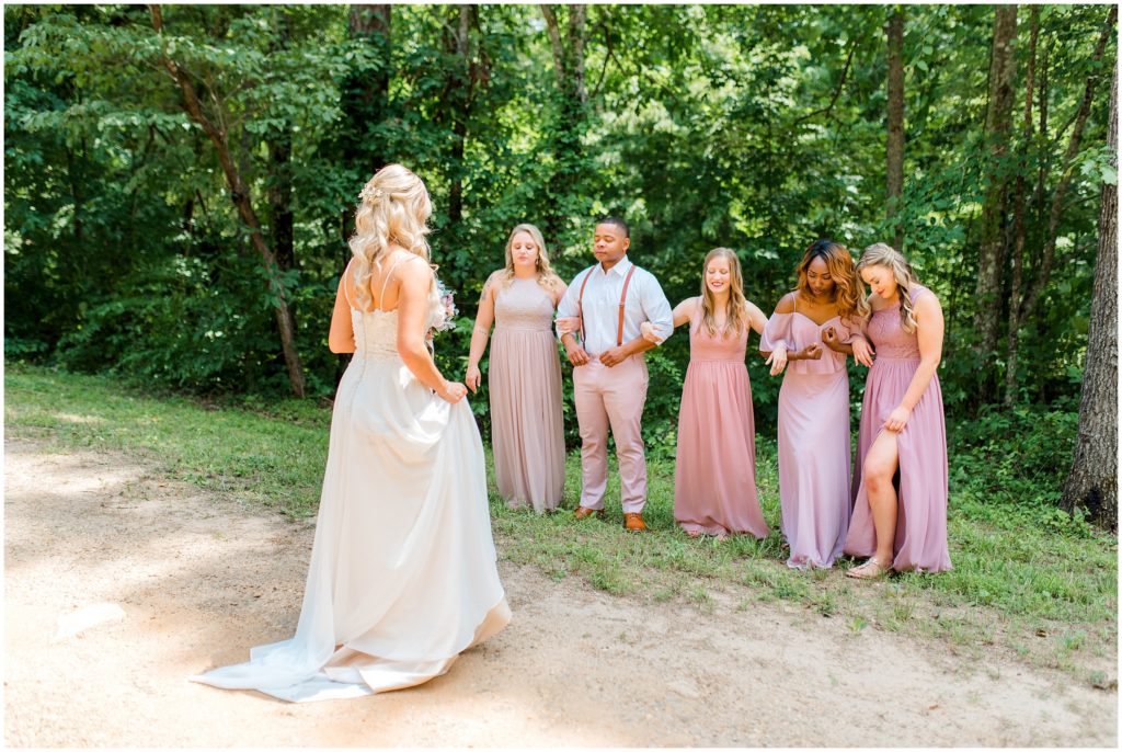 First look with bridal party
