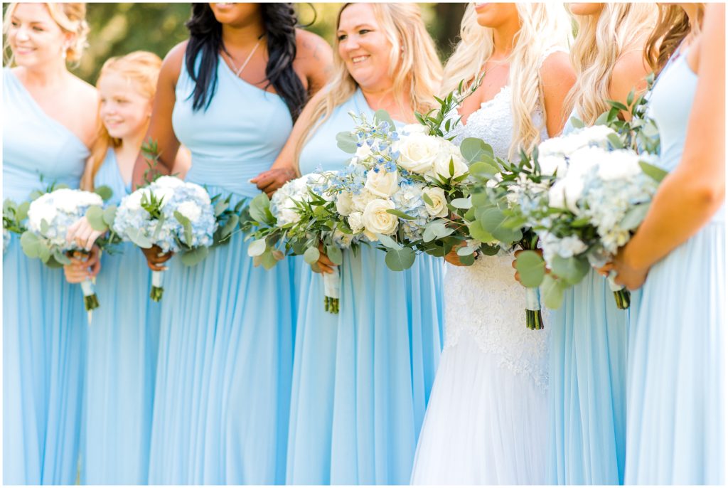 wedding summer blue dresses barn of valhalla full bridal party