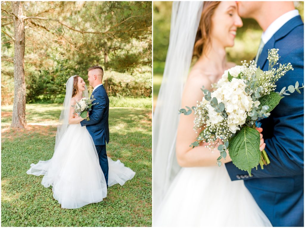 First Look with bride and groom Chapel Hill North Carolina couples portraits
