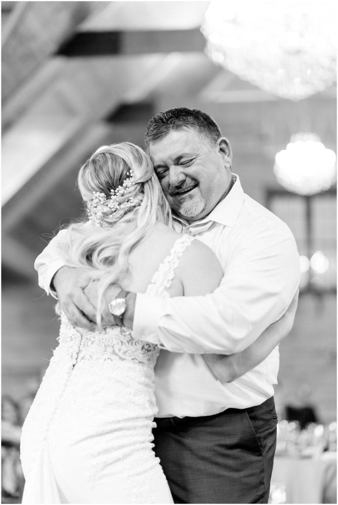 Father dance at reception | Carolina Barn, Spring Lake NC | by Kaitlyn Blake Photography