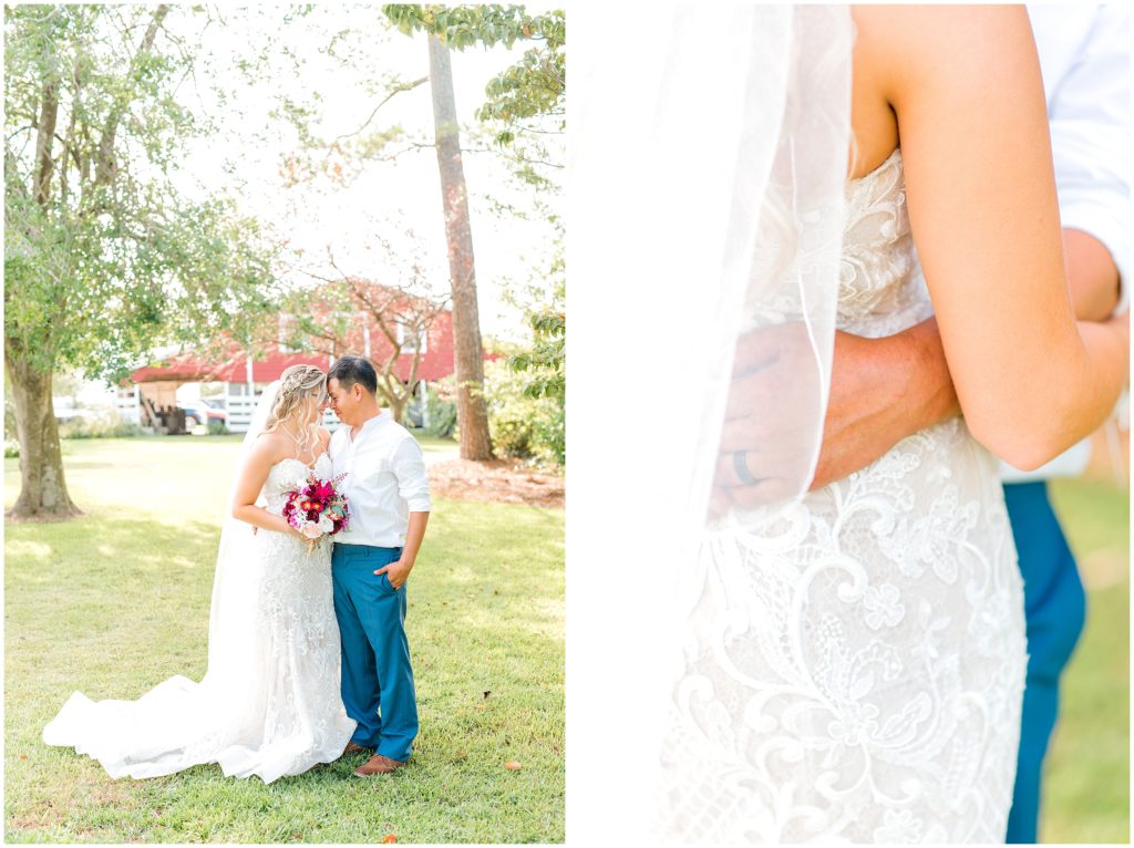 Bride and Groom Portraits | Kyle’s Farm North Carolina | by Kaitlyn Blake Photography