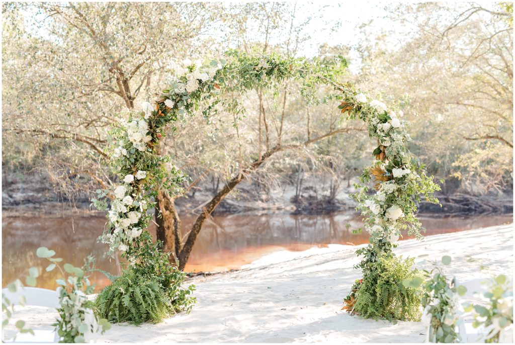 Wedding Ceremony Details and Arch | River Landing North Carolina | by Kaitlyn Blake Photography