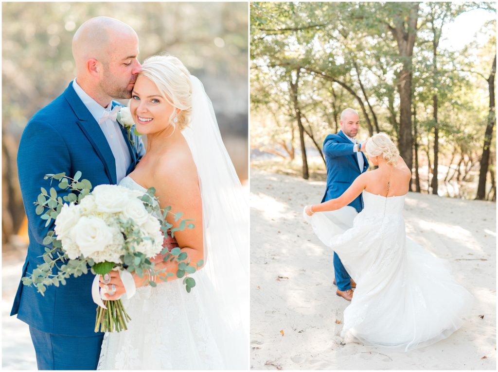 Bride and Groom Portraits | River Landing North Carolina | by Kaitlyn Blake Photography