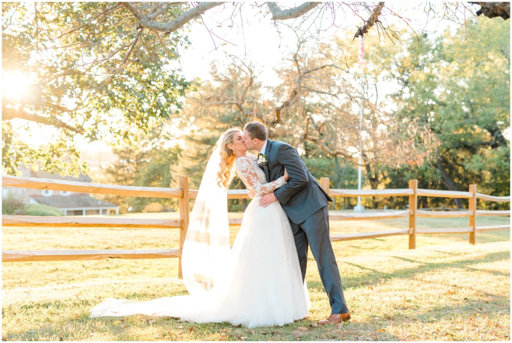 Bride and groom portraits | John James Audubon Center Pennsylvania | by Kaitlyn Blake Photography | Fall Wedding