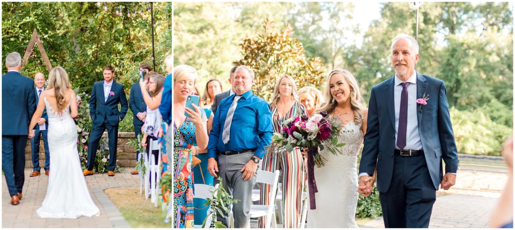 Wedding Ceremony Groom Seeing Bride | Ritchie Hill | by Kaitlyn Blake Photography | Fall Purple Wedding 