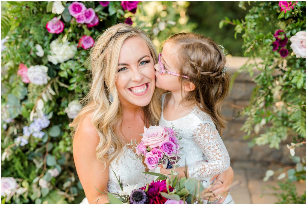 Bride and Flower Girl | Ritchie Hill | by Kaitlyn Blake Photography | Fall Purple Wedding 