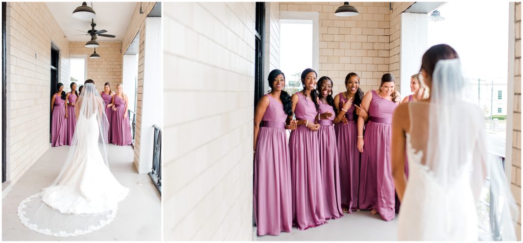 Bride and Bridesmaids| The Firehouse Goldsboro Wedding | by Kaitlyn Blake Photography | Fall Elegant Wedding 