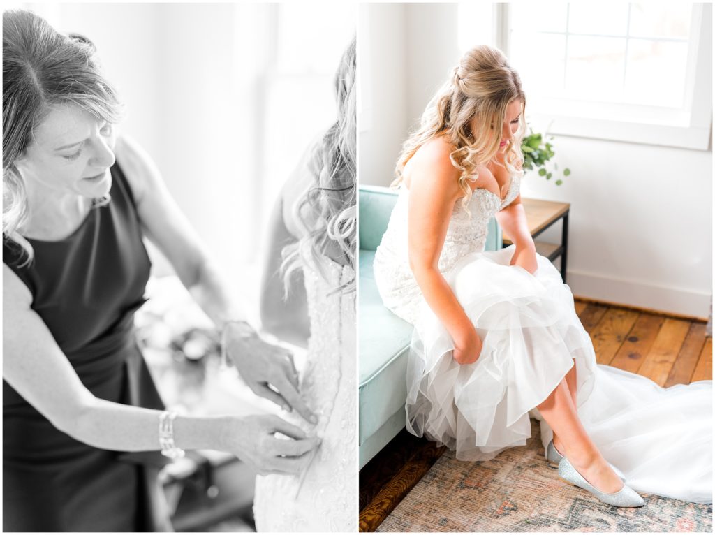 Bride Getting Ready | The Barn of Chapel Hill | by Kaitlyn Blake Photography | Fall Elegant Wedding 