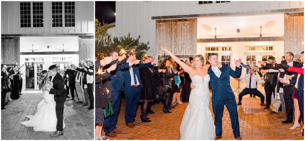 Sparkler Exit | The Barn of Chapel Hill | by Kaitlyn Blake Photography | Fall Elegant Wedding 