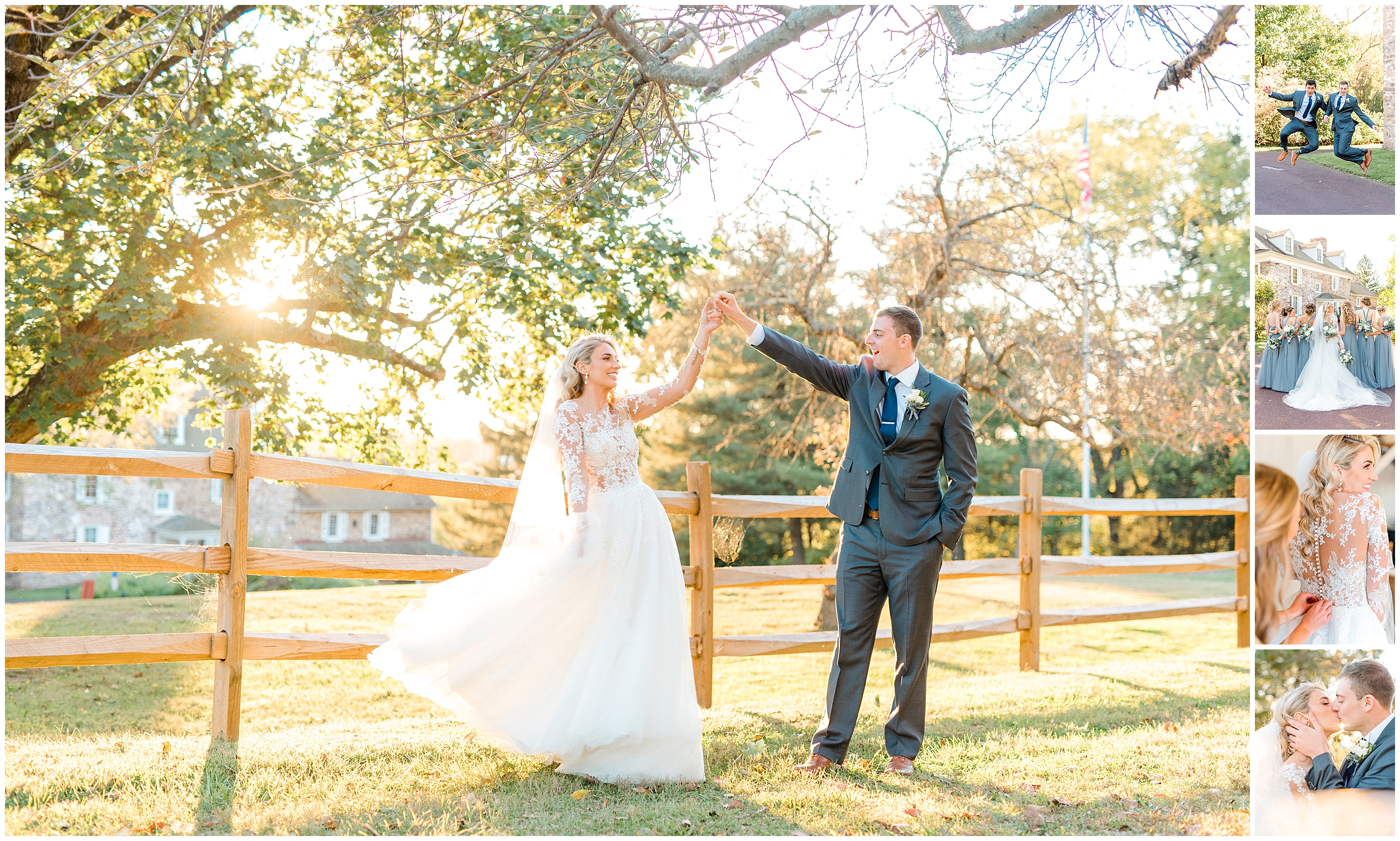 Wedding Collage | John James Audubon Center Pennsylvania | by Kaitlyn Blake Photography | Fall Wedding